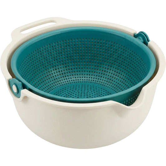 Artpace Pivoting Vegetable Wash and Drain Basket Set 28 cm Teal - Product view